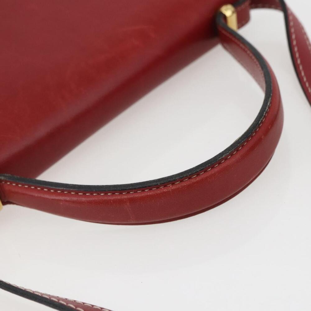 Christian Dior Hand Bag Leather 2way Red Gold Auth 159290 - Picture 7 of 16